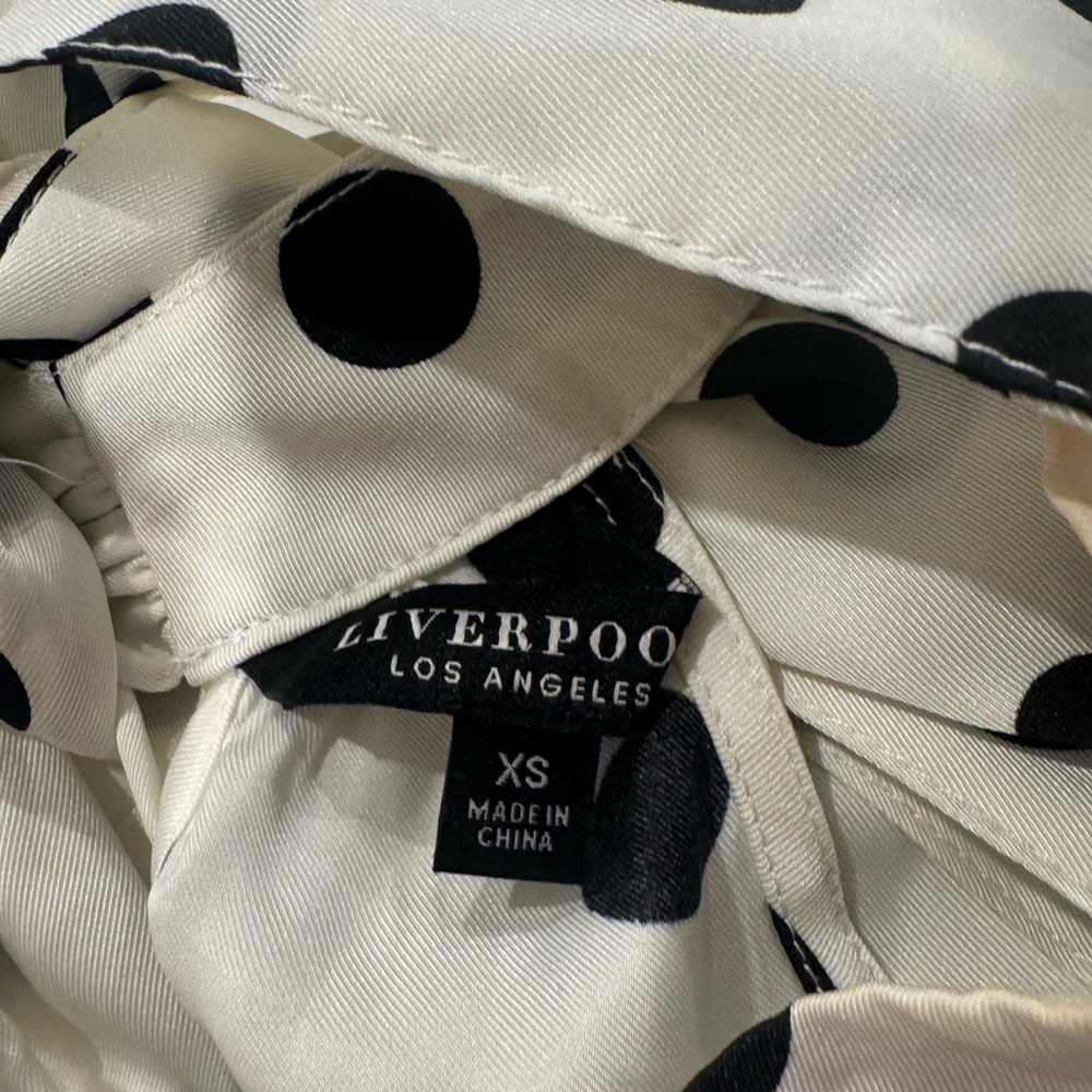 Liverpool Black and White Polka Dot Blouse - Picture 7 of 10